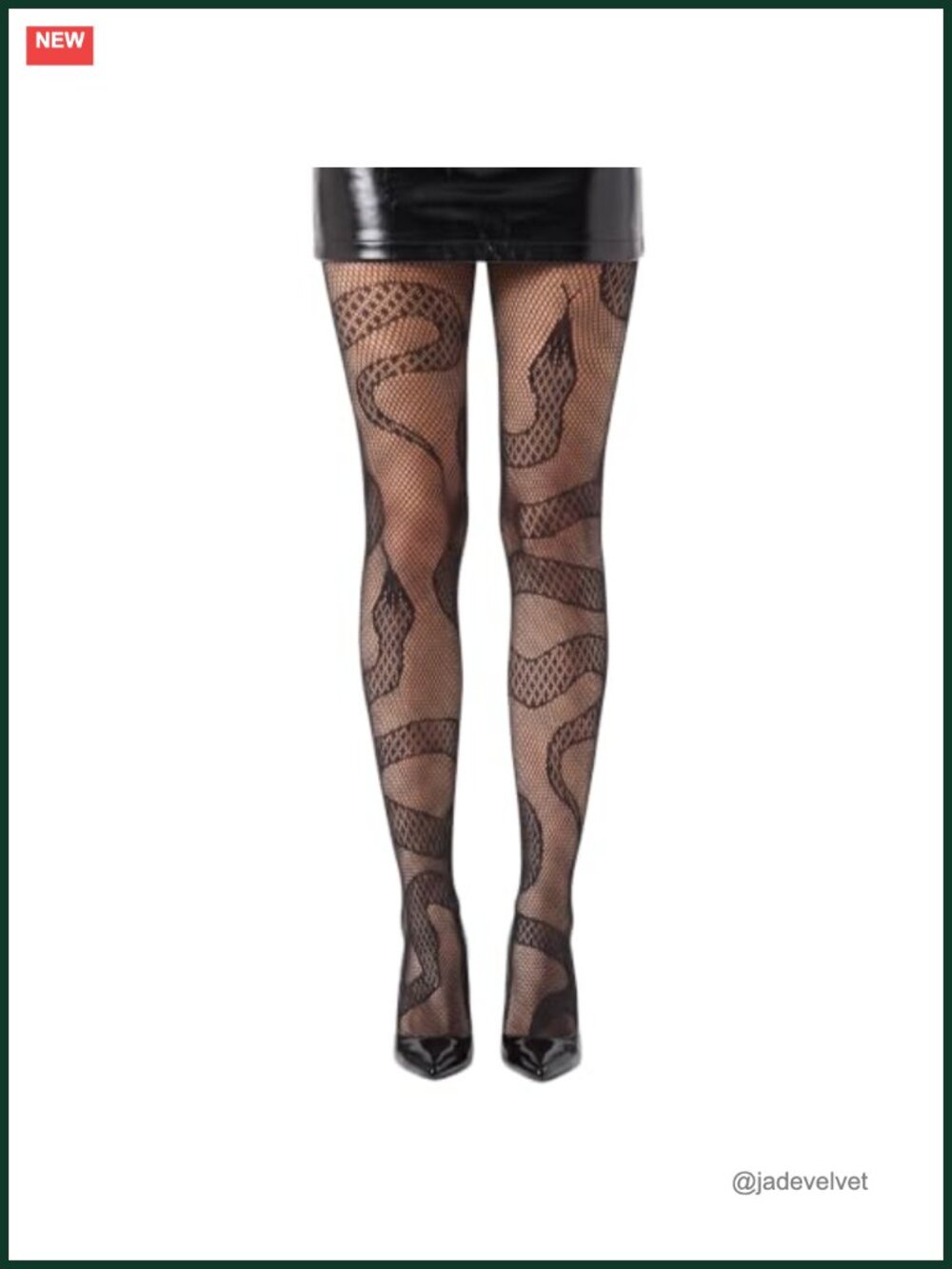 Snake Pattern Fishnet Tights Halloween Goth Stockings for Women